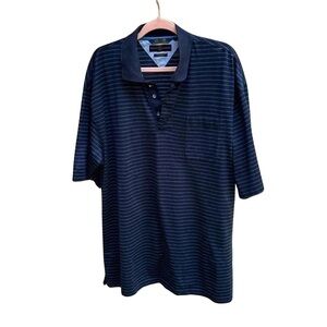Vintage Tommy Hilfiger Golf Navy Light Blue Stripes Polo-size X-Large